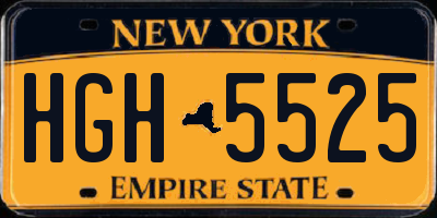 NY license plate HGH5525