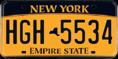 NY license plate HGH5534