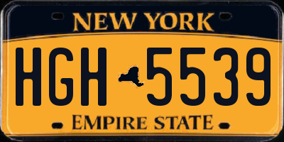 NY license plate HGH5539
