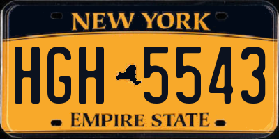 NY license plate HGH5543