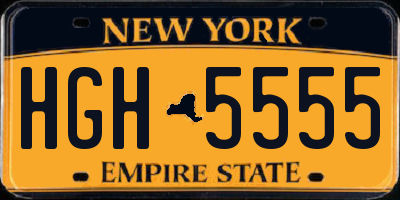 NY license plate HGH5555