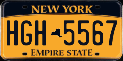 NY license plate HGH5567