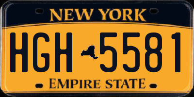 NY license plate HGH5581