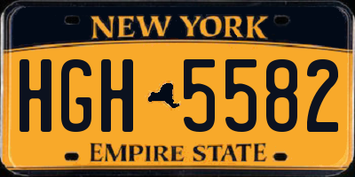 NY license plate HGH5582