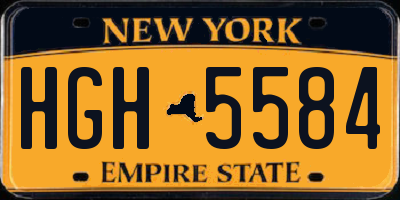 NY license plate HGH5584