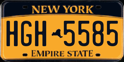 NY license plate HGH5585