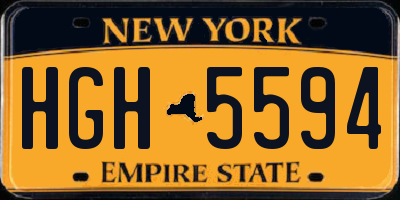 NY license plate HGH5594
