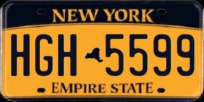 NY license plate HGH5599