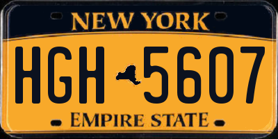 NY license plate HGH5607