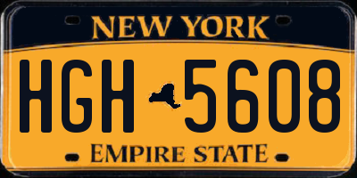NY license plate HGH5608