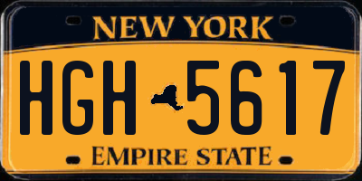 NY license plate HGH5617