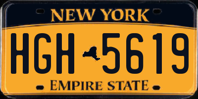 NY license plate HGH5619