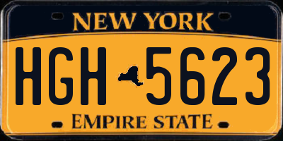 NY license plate HGH5623