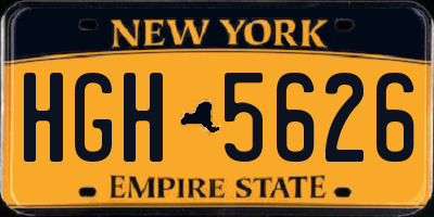 NY license plate HGH5626