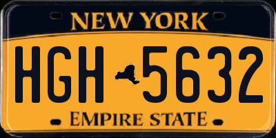 NY license plate HGH5632