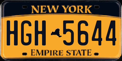 NY license plate HGH5644