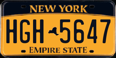 NY license plate HGH5647