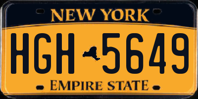 NY license plate HGH5649