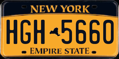 NY license plate HGH5660