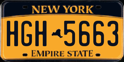 NY license plate HGH5663