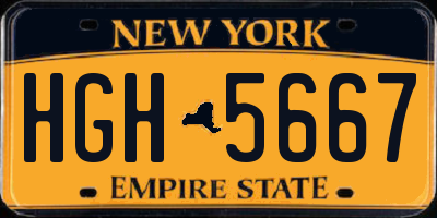 NY license plate HGH5667