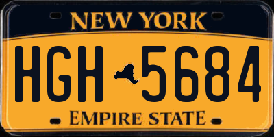NY license plate HGH5684