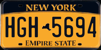 NY license plate HGH5694