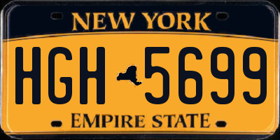 NY license plate HGH5699