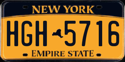 NY license plate HGH5716