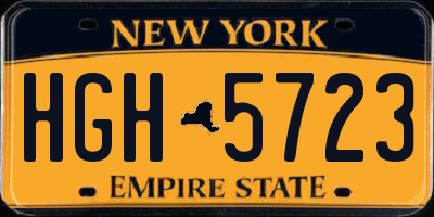 NY license plate HGH5723