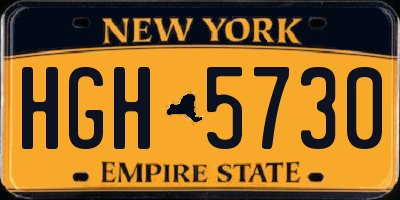 NY license plate HGH5730