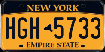 NY license plate HGH5733