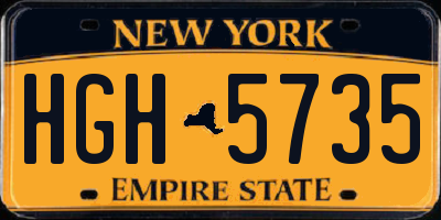 NY license plate HGH5735