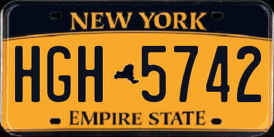 NY license plate HGH5742