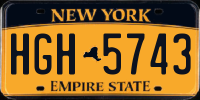 NY license plate HGH5743