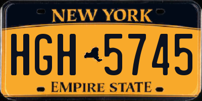 NY license plate HGH5745