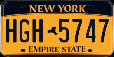 NY license plate HGH5747