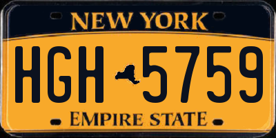 NY license plate HGH5759