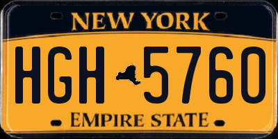 NY license plate HGH5760