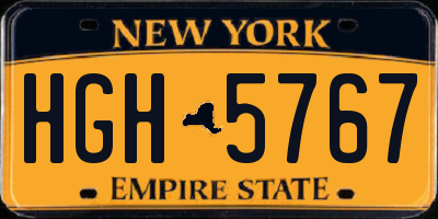 NY license plate HGH5767