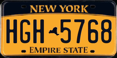 NY license plate HGH5768
