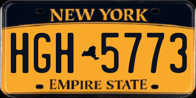 NY license plate HGH5773