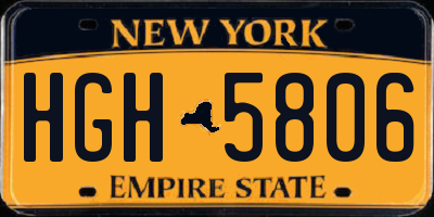 NY license plate HGH5806