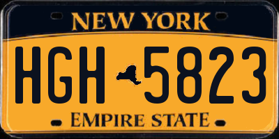 NY license plate HGH5823