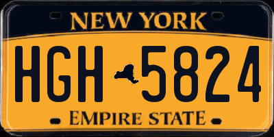 NY license plate HGH5824