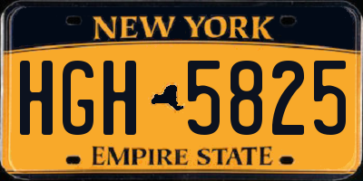 NY license plate HGH5825