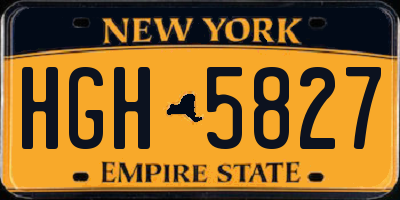 NY license plate HGH5827