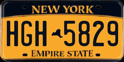 NY license plate HGH5829
