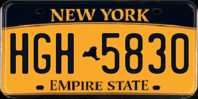 NY license plate HGH5830