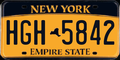 NY license plate HGH5842